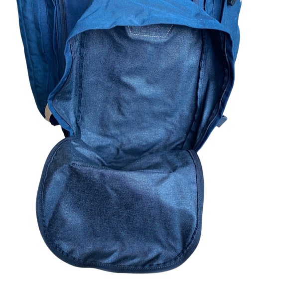 Eastpak Travel Bag Carry On Backpack Zip Off Pack 4-1 Navy Blue Leather Handles - Picture 14 of 15